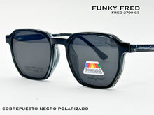 Cargar imagen en el visor de la galería, <div title='Genero CLIP-ON | Forma UNISEX CUADRADO | Color NEGRO | | COMPLETOmmANCHOTOTAL | 139mmANCHODELENTE | 50mmALTURADELENTE | 46mmPUENTE | 19mmLONGITUDDE' > FRED-2709 C3 </div>