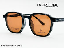 Cargar imagen en el visor de la galería, <div title='Genero CLIP-ON | Forma UNISEX CUADRADO | Color NEGRO | | COMPLETOmmANCHOTOTAL | 139mmANCHODELENTE | 50mmALTURADELENTE | 46mmPUENTE | 19mmLONGITUDDE' > FRED-2709 C3 </div>