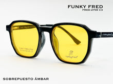Cargar imagen en el visor de la galería, <div title='Genero CLIP-ON | Forma UNISEX CUADRADO | Color NEGRO | | COMPLETOmmANCHOTOTAL | 139mmANCHODELENTE | 50mmALTURADELENTE | 46mmPUENTE | 19mmLONGITUDDE' > FRED-2709 C3 </div>