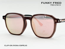 Cargar imagen en el visor de la galería, <div title='Genero CLIP-ON | Forma UNISEX CUADRADO | Color CAFE | | COMPLETOmmANCHOTOTAL | 139mmANCHODELENTE | 50mmALTURADELENTE | 46mmPUENTE | 19mmLONGITUDDEV' > FRED-2709 C4 </div>