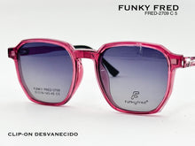 Cargar imagen en el visor de la galería, <div title='Genero CLIP-ON | Forma UNISEX CUADRADO | Color ROSA | | COMPLETOmmANCHOTOTAL | 139mmANCHODELENTE | 50mmALTURADELENTE | 46mmPUENTE | 19mmLONGITUDDEV' > FRED-2709 C5 </div>