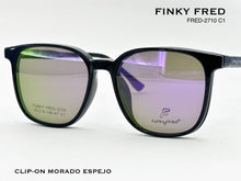 Cargar imagen en el visor de la galería, <div title='Genero CLIP-ON | Forma UNISEX CUADRADO | Color NEGRO | | COMPLETOmmANCHOTOTAL | 140mmANCHODELENTE | 52mmALTURADELENTE | 46mmPUENTE | 18mmLONGITUDDE' > FRED-2710 C1 </div>