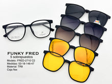 Cargar imagen en el visor de la galería, <div title='Genero CLIP-ON | Forma UNISEX CUADRADO | Color NEGRO | | COMPLETOmmANCHOTOTAL | 140mmANCHODELENTE | 52mmALTURADELENTE | 46mmPUENTE | 18mmLONGITUDDE' > FRED-2710 C2 </div>