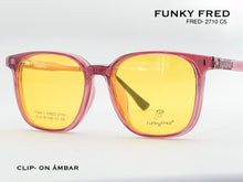 Cargar imagen en el visor de la galería, <div title='Genero CLIP-ON | Forma UNISEX CUADRADO | Color ROSA | | COMPLETOmmANCHOTOTAL | 140mmANCHODELENTE | 52mmALTURADELENTE | 46mmPUENTE | 18mmLONGITUDDEV' > FRED-2710 C5 </div>