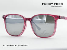 Cargar imagen en el visor de la galería, <div title='Genero CLIP-ON | Forma UNISEX CUADRADO | Color ROSA | | COMPLETOmmANCHOTOTAL | 140mmANCHODELENTE | 52mmALTURADELENTE | 46mmPUENTE | 18mmLONGITUDDEV' > FRED-2710 C5 </div>