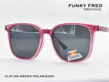 Cargar imagen en el visor de la galería, <div title='Genero CLIP-ON | Forma UNISEX CUADRADO | Color ROSA | | COMPLETOmmANCHOTOTAL | 140mmANCHODELENTE | 52mmALTURADELENTE | 46mmPUENTE | 18mmLONGITUDDEV' > FRED-2710 C5 </div>