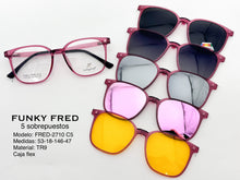 Cargar imagen en el visor de la galería, <div title='Genero CLIP-ON | Forma UNISEX CUADRADO | Color ROSA | | COMPLETOmmANCHOTOTAL | 140mmANCHODELENTE | 52mmALTURADELENTE | 46mmPUENTE | 18mmLONGITUDDEV' > FRED-2710 C5 </div>