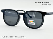 Cargar imagen en el visor de la galería, <div title='Genero CLIP-ON | Forma UNISEX CUADRADO | Color NEGRO | | COMPLETOmmANCHOTOTAL | 140mmANCHODELENTE | 50mmALTURADELENTE | 44mmPUENTE | 20mmLONGITUDDE' > FRED-2711 C1 </div>