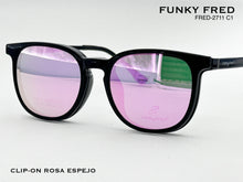 Cargar imagen en el visor de la galería, <div title='Genero CLIP-ON | Forma UNISEX CUADRADO | Color NEGRO | | COMPLETOmmANCHOTOTAL | 140mmANCHODELENTE | 50mmALTURADELENTE | 44mmPUENTE | 20mmLONGITUDDE' > FRED-2711 C1 </div>