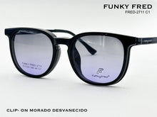 Cargar imagen en el visor de la galería, <div title='Genero CLIP-ON | Forma UNISEX CUADRADO | Color NEGRO | | COMPLETOmmANCHOTOTAL | 140mmANCHODELENTE | 50mmALTURADELENTE | 44mmPUENTE | 20mmLONGITUDDE' > FRED-2711 C1 </div>