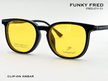 Cargar imagen en el visor de la galería, <div title='Genero CLIP-ON | Forma UNISEX CUADRADO | Color NEGRO | | COMPLETOmmANCHOTOTAL | 140mmANCHODELENTE | 50mmALTURADELENTE | 44mmPUENTE | 20mmLONGITUDDE' > FRED-2711 C1 </div>