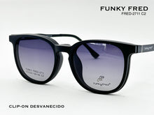 Cargar imagen en el visor de la galería, <div title='Genero CLIP-ON | Forma UNISEX CUADRADO | Color NEGRO | | COMPLETOmmANCHOTOTAL | 140mmANCHODELENTE | 50mmALTURADELENTE | 44mmPUENTE | 20mmLONGITUDDE' > FRED-2711 C2 </div>