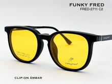 Cargar imagen en el visor de la galería, <div title='Genero CLIP-ON | Forma UNISEX CUADRADO | Color NEGRO | | COMPLETOmmANCHOTOTAL | 140mmANCHODELENTE | 50mmALTURADELENTE | 44mmPUENTE | 20mmLONGITUDDE' > FRED-2711 C2 </div>