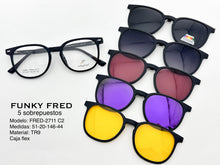 Cargar imagen en el visor de la galería, <div title='Genero CLIP-ON | Forma UNISEX CUADRADO | Color NEGRO | | COMPLETOmmANCHOTOTAL | 140mmANCHODELENTE | 50mmALTURADELENTE | 44mmPUENTE | 20mmLONGITUDDE' > FRED-2711 C2 </div>