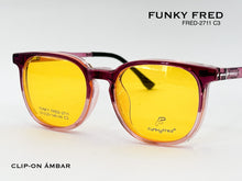 Cargar imagen en el visor de la galería, <div title='Genero CLIP-ON | Forma UNISEX CUADRADO | Color ROSA | | COMPLETOmmANCHOTOTAL | 140mmANCHODELENTE | 50mmALTURADELENTE | 44mmPUENTE | 20mmLONGITUDDEV' > FRED-2711 C3 </div>