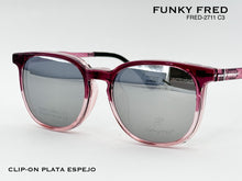 Cargar imagen en el visor de la galería, <div title='Genero CLIP-ON | Forma UNISEX CUADRADO | Color ROSA | | COMPLETOmmANCHOTOTAL | 140mmANCHODELENTE | 50mmALTURADELENTE | 44mmPUENTE | 20mmLONGITUDDEV' > FRED-2711 C3 </div>