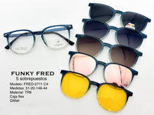 Cargar imagen en el visor de la galería, <div title='Genero CLIP-ON | Forma UNISEX CUADRADO | Color VERDE | | COMPLETOmmANCHOTOTAL | 140mmANCHODELENTE | 50mmALTURADELENTE | 44mmPUENTE | 20mmLONGITUDDE' > FRED-2711 C4 </div>