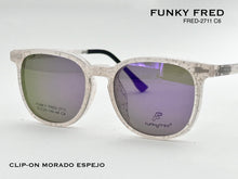 Cargar imagen en el visor de la galería, <div title='Genero CLIP-ON | Forma UNISEX CUADRADO | Color BLANCO TRASPARENTE | | COMPLETOmmANCHOTOTAL | 140mmANCHODELENTE | 50mmALTURADELENTE | 44mmPUENTE | 20' > FRED-2711 C6 </div>