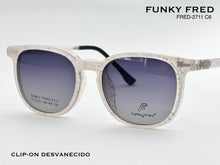 Cargar imagen en el visor de la galería, <div title='Genero CLIP-ON | Forma UNISEX CUADRADO | Color BLANCO TRASPARENTE | | COMPLETOmmANCHOTOTAL | 140mmANCHODELENTE | 50mmALTURADELENTE | 44mmPUENTE | 20' > FRED-2711 C6 </div>