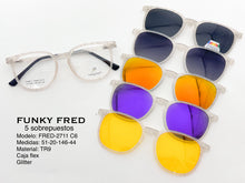 Cargar imagen en el visor de la galería, <div title='Genero CLIP-ON | Forma UNISEX CUADRADO | Color BLANCO TRASPARENTE | | COMPLETOmmANCHOTOTAL | 140mmANCHODELENTE | 50mmALTURADELENTE | 44mmPUENTE | 20' > FRED-2711 C6 </div>