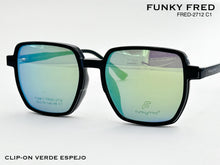 Cargar imagen en el visor de la galería, <div title='Genero CLIP-ON | Forma UNISEX CUADRADO | Color NEGRO | | COMPLETOmmANCHOTOTAL | 144mmANCHODELENTE | 53mmALTURADELENTE | 48mmPUENTE | 19mmLONGITUDDE' > FRED-2712 C1 </div>
