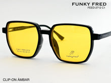 Cargar imagen en el visor de la galería, <div title='Genero CLIP-ON | Forma UNISEX CUADRADO | Color NEGRO | | COMPLETOmmANCHOTOTAL | 144mmANCHODELENTE | 53mmALTURADELENTE | 48mmPUENTE | 19mmLONGITUDDE' > FRED-2712 C1 </div>