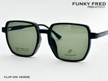 Cargar imagen en el visor de la galería, <div title='Genero CLIP-ON | Forma UNISEX CUADRADO | Color NEGRO | | COMPLETOmmANCHOTOTAL | 144mmANCHODELENTE | 53mmALTURADELENTE | 48mmPUENTE | 19mmLONGITUDDE' > FRED-2712 C1 </div>