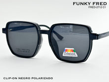 Cargar imagen en el visor de la galería, <div title='Genero CLIP-ON | Forma UNISEX CUADRADO | Color NEGRO | | COMPLETOmmANCHOTOTAL | 144mmANCHODELENTE | 53mmALTURADELENTE | 48mmPUENTE | 19mmLONGITUDDE' > FRED-2712 C1 </div>