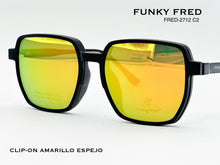 Cargar imagen en el visor de la galería, <div title='Genero CLIP-ON | Forma UNISEX CUADRADO | Color NEGRO | | COMPLETOmmANCHOTOTAL | 144mmANCHODELENTE | 53mmALTURADELENTE | 48mmPUENTE | 19mmLONGITUDDE' > FRED-2712 C2 </div>