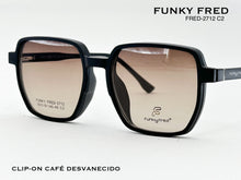 Cargar imagen en el visor de la galería, <div title='Genero CLIP-ON | Forma UNISEX CUADRADO | Color NEGRO | | COMPLETOmmANCHOTOTAL | 144mmANCHODELENTE | 53mmALTURADELENTE | 48mmPUENTE | 19mmLONGITUDDE' > FRED-2712 C2 </div>