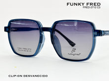 Cargar imagen en el visor de la galería, <div title='Genero CLIP-ON | Forma UNISEX CUADRADO | Color VERDE | | COMPLETOmmANCHOTOTAL | 144mmANCHODELENTE | 53mmALTURADELENTE | 48mmPUENTE | 19mmLONGITUDDE' > FRED-2712 C3 </div>