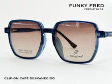 Cargar imagen en el visor de la galería, <div title='Genero CLIP-ON | Forma UNISEX CUADRADO | Color VERDE | | COMPLETOmmANCHOTOTAL | 144mmANCHODELENTE | 53mmALTURADELENTE | 48mmPUENTE | 19mmLONGITUDDE' > FRED-2712 C3 </div>