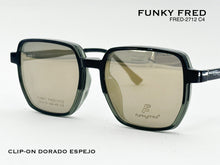 Cargar imagen en el visor de la galería, <div title='Genero CLIP-ON | Forma UNISEX CUADRADO | Color NEGRO VERDE | | COMPLETOmmANCHOTOTAL | 144mmANCHODELENTE | 53mmALTURADELENTE | 48mmPUENTE | 19mmLONG' > FRED-2712 C4 </div>