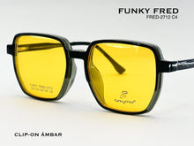 Cargar imagen en el visor de la galería, <div title='Genero CLIP-ON | Forma UNISEX CUADRADO | Color NEGRO VERDE | | COMPLETOmmANCHOTOTAL | 144mmANCHODELENTE | 53mmALTURADELENTE | 48mmPUENTE | 19mmLONG' > FRED-2712 C4 </div>