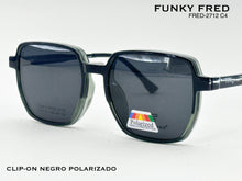 Cargar imagen en el visor de la galería, <div title='Genero CLIP-ON | Forma UNISEX CUADRADO | Color NEGRO VERDE | | COMPLETOmmANCHOTOTAL | 144mmANCHODELENTE | 53mmALTURADELENTE | 48mmPUENTE | 19mmLONG' > FRED-2712 C4 </div>