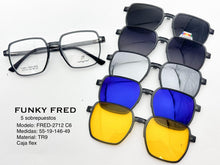 Cargar imagen en el visor de la galería, <div title='Genero CLIP-ON | Forma UNISEX CUADRADO | Color GRIS | | COMPLETOmmANCHOTOTAL | 144mmANCHODELENTE | 53mmALTURADELENTE | 48mmPUENTE | 19mmLONGITUDDEV' > FRED-2712 C6 </div>