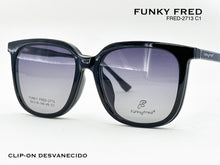 Cargar imagen en el visor de la galería, <div title='Genero CLIP-ON | Forma UNISEX CUADRADO | Color NEGRO | | COMPLETOmmANCHOTOTAL | 146mmANCHODELENTE | 56mmALTURADELENTE | 49mmPUENTE | 18mmLONGITUDDE' > FRED-2713 C1 </div>