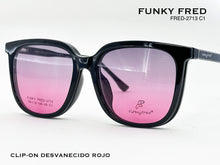 Cargar imagen en el visor de la galería, <div title='Genero CLIP-ON | Forma UNISEX CUADRADO | Color NEGRO | | COMPLETOmmANCHOTOTAL | 146mmANCHODELENTE | 56mmALTURADELENTE | 49mmPUENTE | 18mmLONGITUDDE' > FRED-2713 C1 </div>