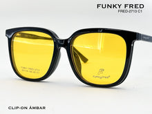 Cargar imagen en el visor de la galería, <div title='Genero CLIP-ON | Forma UNISEX CUADRADO | Color NEGRO | | COMPLETOmmANCHOTOTAL | 146mmANCHODELENTE | 56mmALTURADELENTE | 49mmPUENTE | 18mmLONGITUDDE' > FRED-2713 C1 </div>