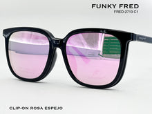 Cargar imagen en el visor de la galería, <div title='Genero CLIP-ON | Forma UNISEX CUADRADO | Color NEGRO | | COMPLETOmmANCHOTOTAL | 146mmANCHODELENTE | 56mmALTURADELENTE | 49mmPUENTE | 18mmLONGITUDDE' > FRED-2713 C1 </div>