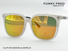 Cargar imagen en el visor de la galería, <div title='Genero CLIP-ON | Forma MUJER CUADRADO | Color BLANCO TRASPARENTE | | COMPLETOmmANCHOTOTAL | 146mmANCHODELENTE | 56mmALTURADELENTE | 49mmPUENTE | 18m' > FRED-2713 C6 </div>
