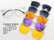 Cargar imagen en el visor de la galería, <div title='Genero CLIP-ON | Forma MUJER CUADRADO | Color BLANCO TRASPARENTE | | COMPLETOmmANCHOTOTAL | 146mmANCHODELENTE | 56mmALTURADELENTE | 49mmPUENTE | 18m' > FRED-2713 C6 </div>