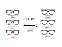 Cargar imagen en el visor de la galería, <div title='Genero CLIP-ON | Forma UNISEX CUADRADO | Color NEGRO | | COMPLETOmmANCHOTOTAL | 146mmANCHODELENTE | 56mmALTURADELENTE | 49mmPUENTE | 18mmLONGITUDDE' > FRED-2713 C1 </div>