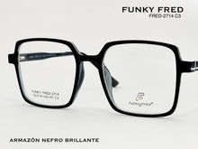 Cargar imagen en el visor de la galería, <div title='Genero CLIP-ON | Forma UNISEX CUADRADO | Color NEGRO | | COMPLETOmmANCHOTOTAL | 140mmANCHODELENTE | 51mmALTURADELENTE | 43mmPUENTE | 19mmLONGITUDDE' > FRED-2714 C3 </div>