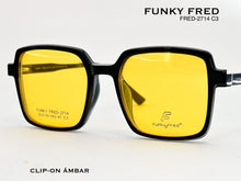 Cargar imagen en el visor de la galería, <div title='Genero CLIP-ON | Forma UNISEX CUADRADO | Color NEGRO | | COMPLETOmmANCHOTOTAL | 140mmANCHODELENTE | 51mmALTURADELENTE | 43mmPUENTE | 19mmLONGITUDDE' > FRED-2714 C3 </div>