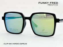 Cargar imagen en el visor de la galería, <div title='Genero CLIP-ON | Forma UNISEX CUADRADO | Color NEGRO | | COMPLETOmmANCHOTOTAL | 140mmANCHODELENTE | 51mmALTURADELENTE | 43mmPUENTE | 19mmLONGITUDDE' > FRED-2714 C3 </div>