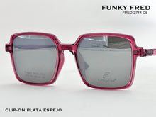 Cargar imagen en el visor de la galería, <div title='Genero CLIP-ON | Forma UNISEX CUADRADO | Color ROSA | | COMPLETOmmANCHOTOTAL | 140mmANCHODELENTE | 51mmALTURADELENTE | 46mmPUENTE | 19mmLONGITUDDEV' > FRED-2714 C5 </div>