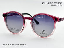 Cargar imagen en el visor de la galería, <div title='Genero CLIP-ON | Forma UNISEX REDONDO | Color ROSA | | COMPLETOmmANCHOTOTAL | 137mmANCHODELENTE | 49mmALTURADELENTE | 47mmPUENTE | 19mmLONGITUDDEVA' > FRED-2715 C3 </div>