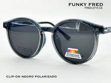Cargar imagen en el visor de la galería, <div title='Genero CLIP-ON | Forma MUJER REDONDO | Color GRIS | | COMPLETOmmANCHOTOTAL | 137mmANCHODELENTE | 49mmALTURADELENTE | 47mmPUENTE | 19mmLONGITUDDEVAR' > FRED-2715 C5 </div>