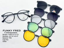 Cargar imagen en el visor de la galería, <div title='Genero CLIP-ON | Forma MUJER REDONDO | Color GRIS | | COMPLETOmmANCHOTOTAL | 137mmANCHODELENTE | 49mmALTURADELENTE | 47mmPUENTE | 19mmLONGITUDDEVAR' > FRED-2715 C5 </div>